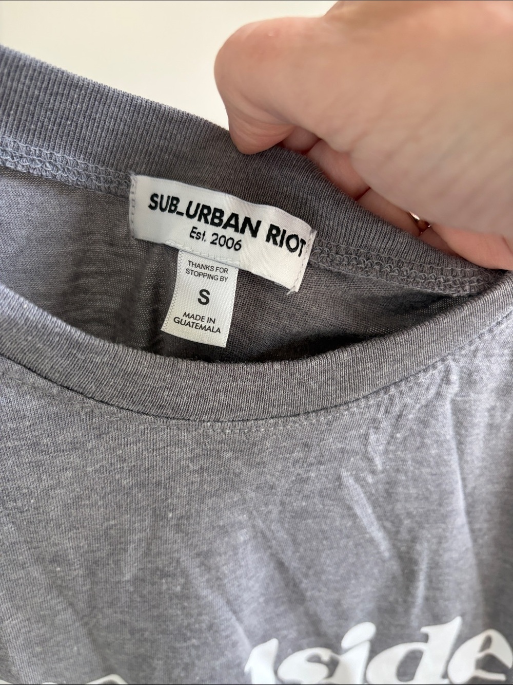 Suburban Riot • Poolside Gray Tee Tank S - Picture 3 of 4